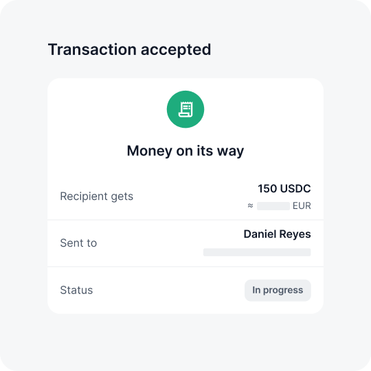 confirm and send crypto